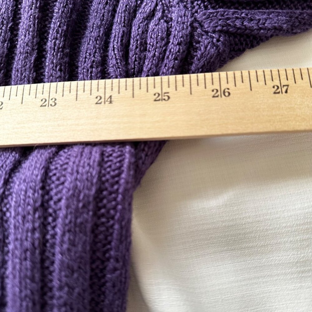 Silhouettes Women's 3X Purple Knit Cardigan w/Belt Acrylic & Ramie Blend - Picture 6 of 10